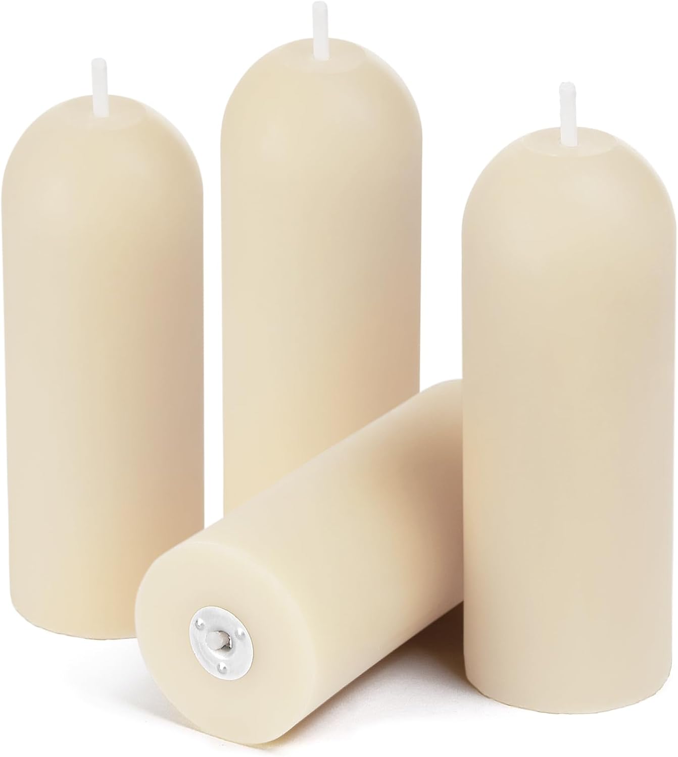 White Small Pillar Candles 4-Pack - 10-Hour Long Burning 100% Natural Beeswax Candles, Perfect for Everyday Use, Home & Travel, Power Outages，Classic Pillar Style (3.5"x1.3")