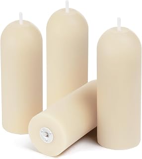 White Small Pillar Candles 4-Pack - 10-Hour Long Burning 100% Natural Beeswax Candles, Perfect for Everyday Use, Home & Travel, Power Outages，Classic Pillar Style (3.5"x1.3")
