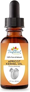 Tropical Holistic 100% Pure Organic Apricot Kernel Oil, 2 oz - Natural Cold-Pressed Apricot Seed Oil from Turkey - Ideal for Massage, Skincare, Hair, Body, Aromatherapy for Men & Women