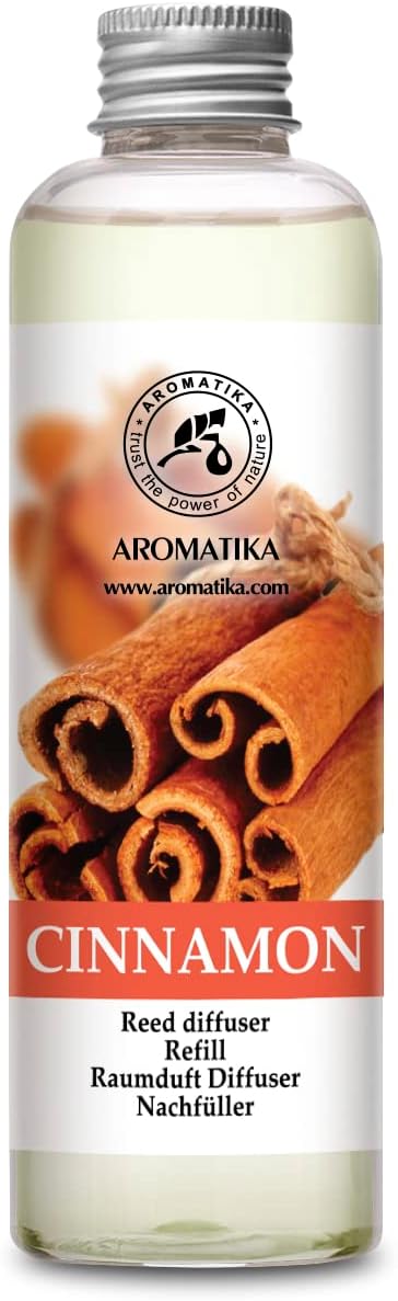 Cinnamon Reed Diffuser Refill with Natural Essential Cinnamon Oil 6.8 Fl Oz - Fresh &amp; Long Lasting Fragrance - Reed Diffuser Oil Refill for Aromatherapy - Home - Fitness - Boutique