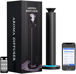 Waterless Scent Diffuser Machine with 4 Lights and Breathing Lights Modes Max Coverage 2500 sq.ft. Essential Oil Diffusers Fragrance Large Room Rechargeable App Remote Control Black Knight