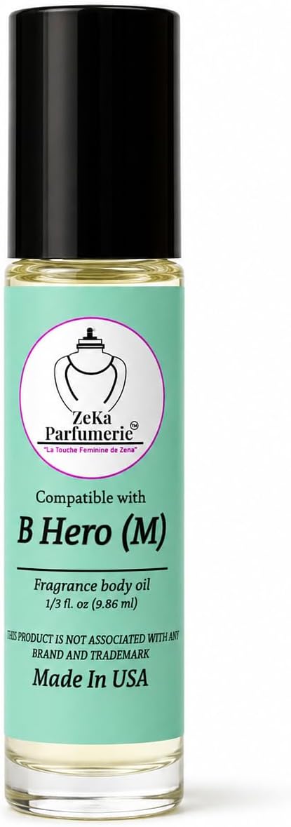 Compare to Aroma Compatible with Hero for Men Fragrance Body Oil on 1/3 oz (9.86ml) Travel Size Roll-On Botlle