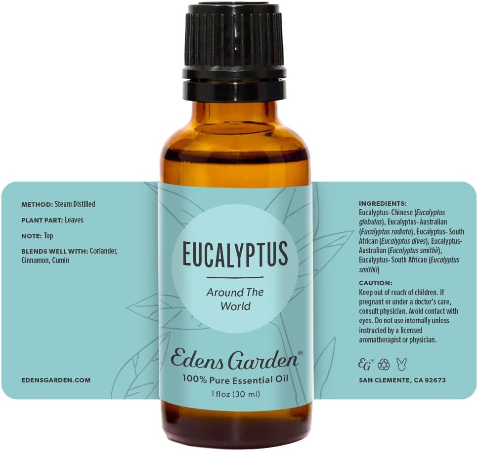 Edens Garden Eucalyptus Around The World Essential Oil- 100% Pure Premium Grade, Undiluted, Natural, Therapeutic, Aromatherapy, The Best for Diffuser, Candle, Laundry, Humidifiers 30 ml (1 fl oz)