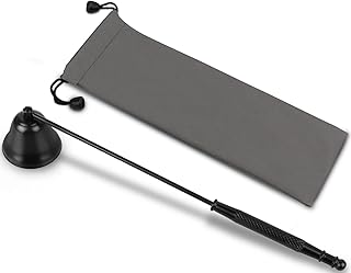 Candle Snuffer Black, Elegant Candle Extinguisher Snuffer Accessory with Long Handle for Putting Out Candle Flame Safely, GOSGOONE Premium Stainless Steel Candle Stopper Wick Snuffer for Candle Lovers