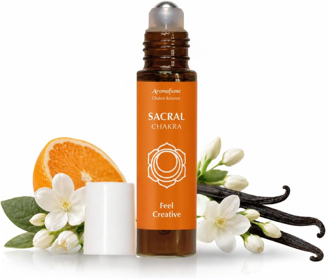 Orange & Jasmine Chakra Essential Oil Roll-On Blend 10ml by Aromafume
