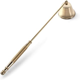 Candle Snuffer, Candle Snuffers Wick Snuffer Candle Accessory, Extinguish Candle Flame Safely with Long Handle Putting Out Fire (Gold Candle Snuffer)