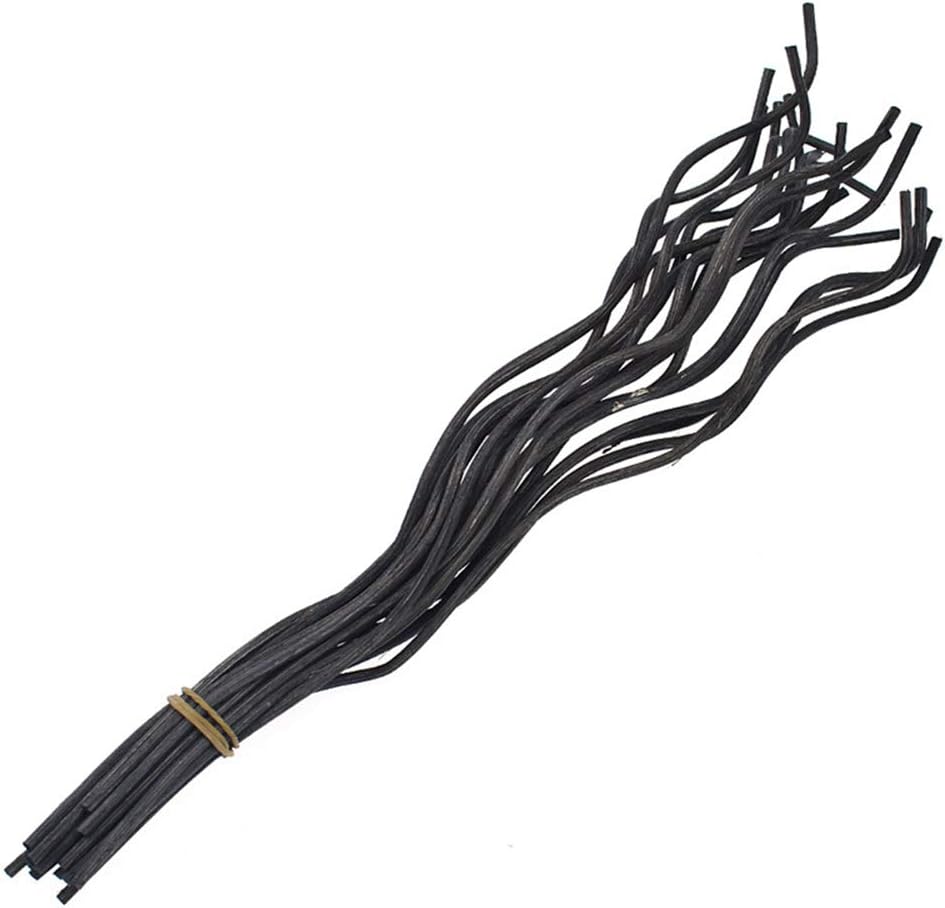 20/50 PCS Wavy Rattan Reed Diffuser Sticks, Handmade Fragrance Replacement Diffuser Sticks, for Bedroom Toilet Living Room(Black 20pcs)