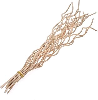 20/50 PCS Wavy Rattan Reed Diffuser Sticks, Handmade Fragrance Replacement Diffuser Sticks, for Bedroom Toilet Living Room(Wood Color 20pcs)
