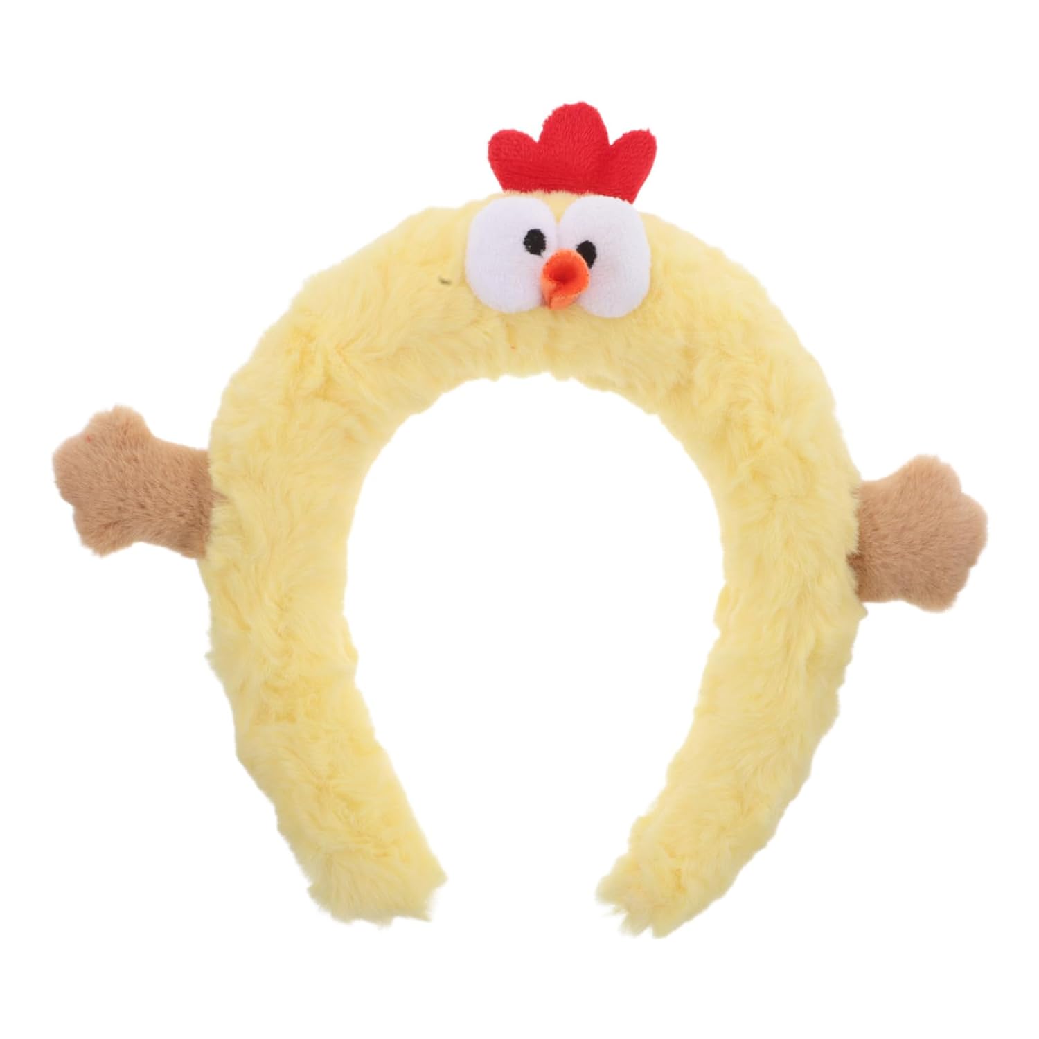 Beavorty Funny Chicken Plush Headband for Makeup Skincare and Face Washing Cute Cartoon Chick Hair Accessory for Spa Days and Photo Props