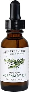 100% Pure Rosemary Essential Oil for Hair Growth & Skin Care Steam Distilled Rosemary Oil for Scalp Massage Aromatherapy DIY, Natural Hair Treatment in UV Protected Glass Bottle - 1oz (30ml)