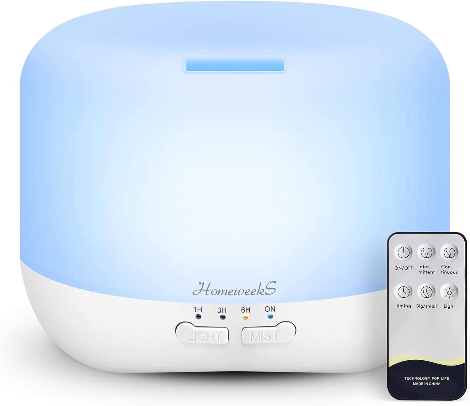 Aromatherapy Essential Oil Diffuser for Room: Air Humidifier Aroma Scent Cool Mist Colorful Lights Cute Small Large Auto Off Ultrasonic Diffusers for Home Bedroom White (300ml)