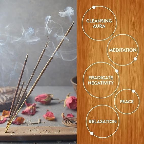 HEM Sandalwood Incense Sticks 100g – Premium Aromatic Fragrance for Relaxation, Meditation, and Spiritual Purity – Long-Lasting, Eco-Friendly, and Handcrafted for Home & Office