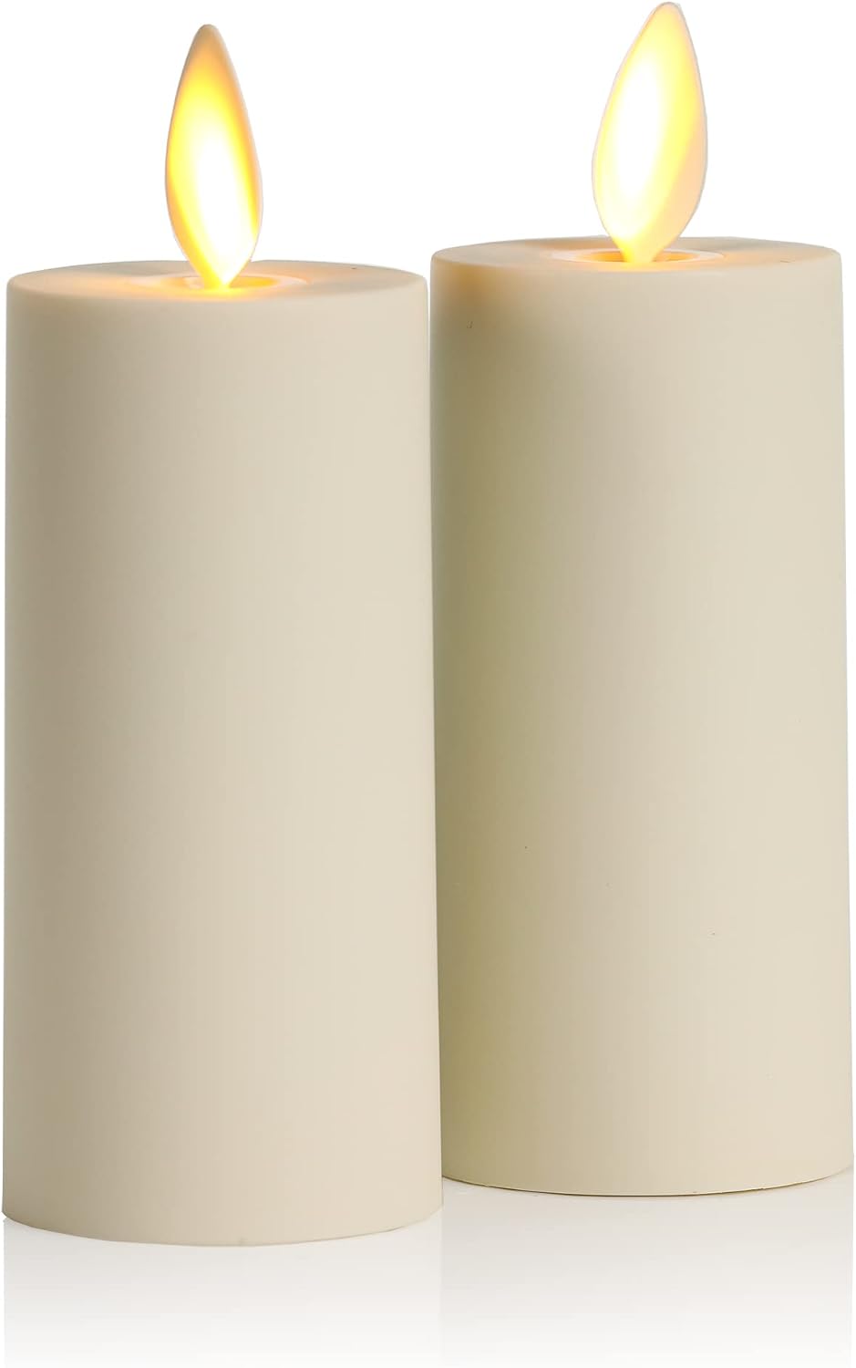 Luminara Realistic Artificial Moving Flame Votive Candle - Set of 2 - Moving Flame LED Battery Operated Lights for Christmas, Halloween - Remote Ready - Remote Sold Separately - Ivory - 1.5" x 4"