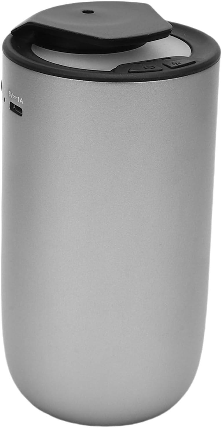 Waterless Essential Oil Diffuser, 15ml Waterless Diffuser for Essential Oil Nebulizer, Portable Aromatherapy Air Scent Diffuser for Home Car Room Office (Ti Silver)