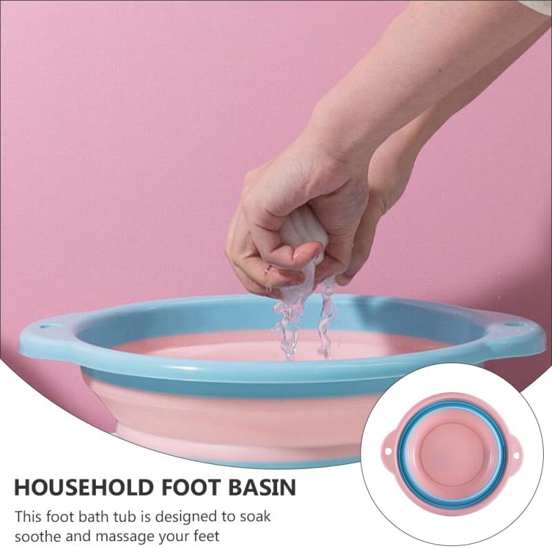 VALICLUD Foldable Foot Basin 11.02X12.59X4.72In Household Foot Soak Bucket Multipurpose Collapsible Feet Bath Tub for Relaxation Pedicure and Travel