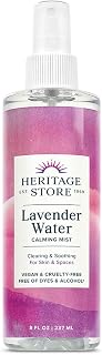 HERITAGE STORE Lavender Water Mist, Face and Body Spray, Pillow Spray, Room Spray, Calms and Balances Skin and Spaces, Soothing Lavender Scent, Made without Parabens, Vegan, Cruelty Free, 8oz