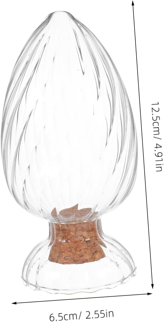Cabilock Helix Shaped Match Holder Clear Glass Match Sticks Cloche Empty Upside Down Holder Jar for Dining Table Fireplace Bathroom Decoration