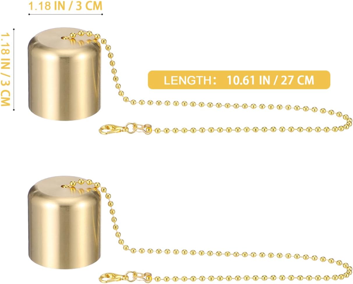 Brass Candle Extinguishers Set of 2 Small Snuffer Caps with Chain for Candle Wick Flame Safety and Scented Use Heat-Resistant Accessory for Home