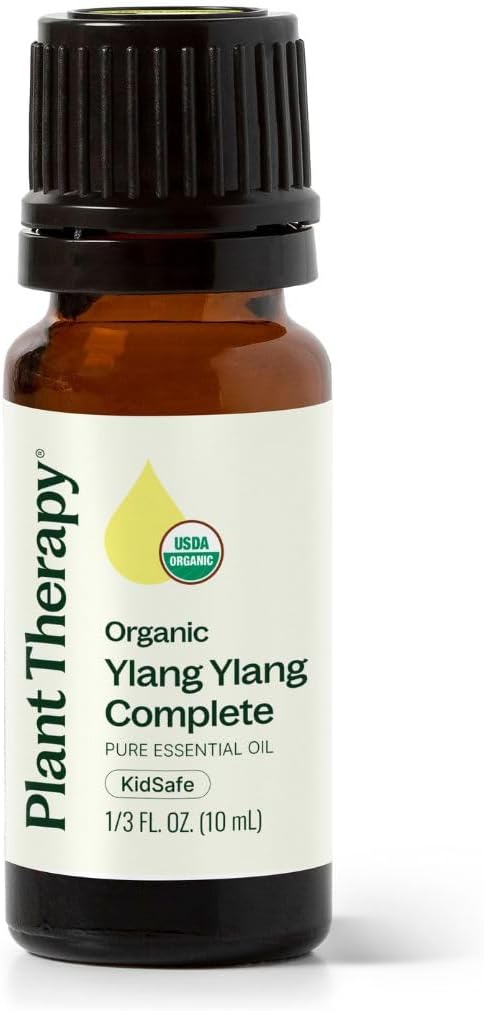Ylang Ylang Complete Organic Essential Oil 10 mL (1/3 oz),100% Pure, USDA Certified Organic, Undiluted, Natural Aromatherapy, Romantic, Soothing Scent