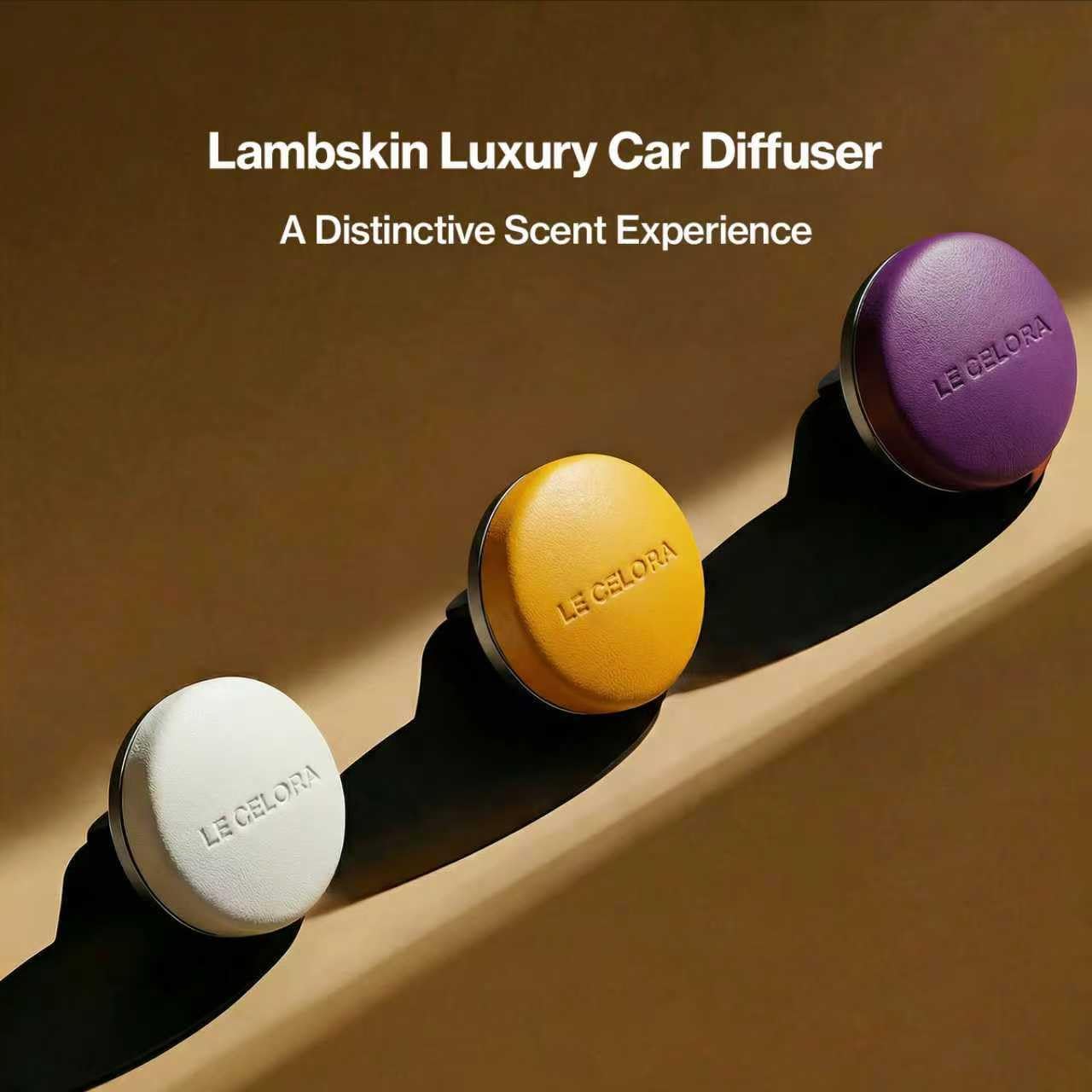 LECELORA Luxury Car Vent Air Freshener, Auto Leather Aroma Diffuser Waterless Car Fragrance, 6 Refillable Scents with 180 Days Free, Elegant Gift for All Holidays-Coco Nuage