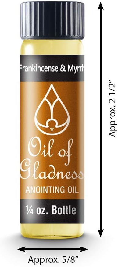 Oil of Gladness Frankincense and Myrrh Anointing Oil - Oil for Daily Prayer, Ceremonies, and Blessings 1/4 oz Bottle