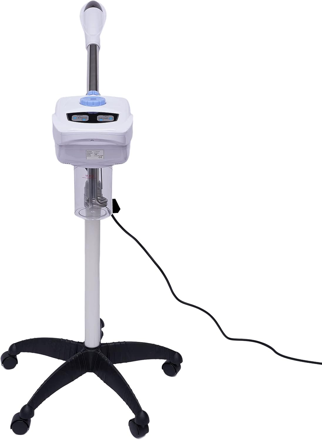 2 in 1 Vertical Roller Facial Steamer, Portable Removable Steamer Professional Beauty Misting Machine, Warm Steam Facial Humidifying Device with 360°Rotatable Nozzle and Herbal Mug