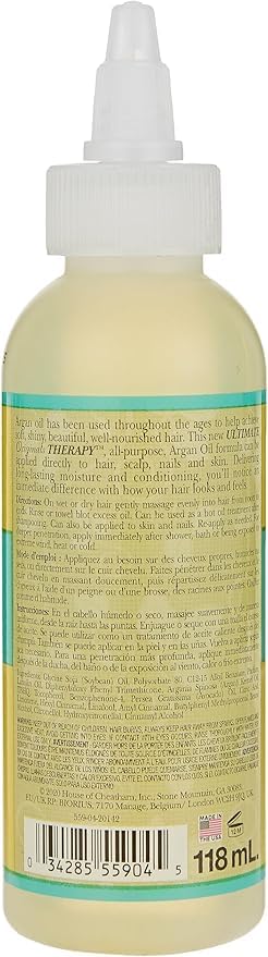 Originals by Africa's Best Therapy Argan Oil Stimulating Growth Oil, Penetrates & Rejuvenates Hair, Scalp, Nails and Skin, All Day Long Moisturizing & Conditioning, 4oz Bottle