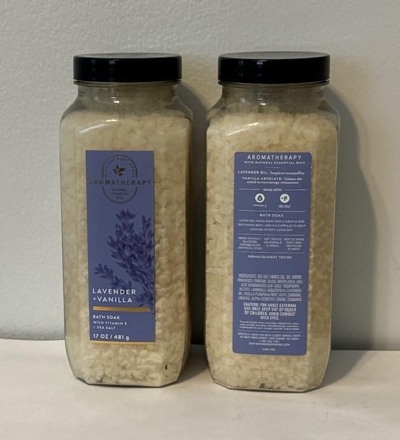 Lavender Vanilla Bath Soak (17 oz / 481 g) 2-Piece Set.