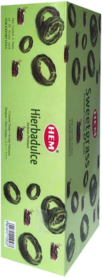 Sweetgrass Incense Sticks and Incense Stick Holder Bundle Sweet Grass Insence Insense Hem Incense Sticks