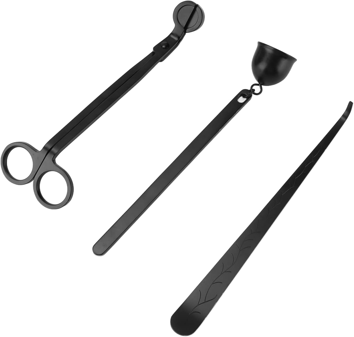 Candle Tool Set, Wick Trimmer and Extinguisher Kit, Stainless Steel Candle Wick Scissors with Hook and Snuffer for Aromatherapy Candles, Elegant Gift Set for Candle
