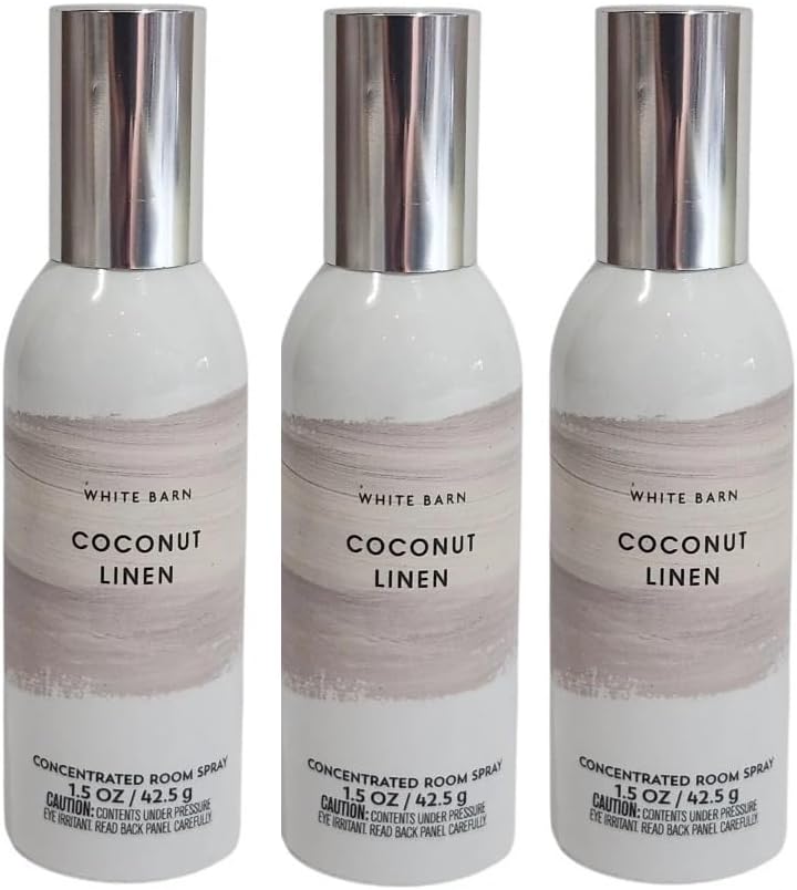Bath and Body Works Coconut Linen Room Spray - Pack of 3