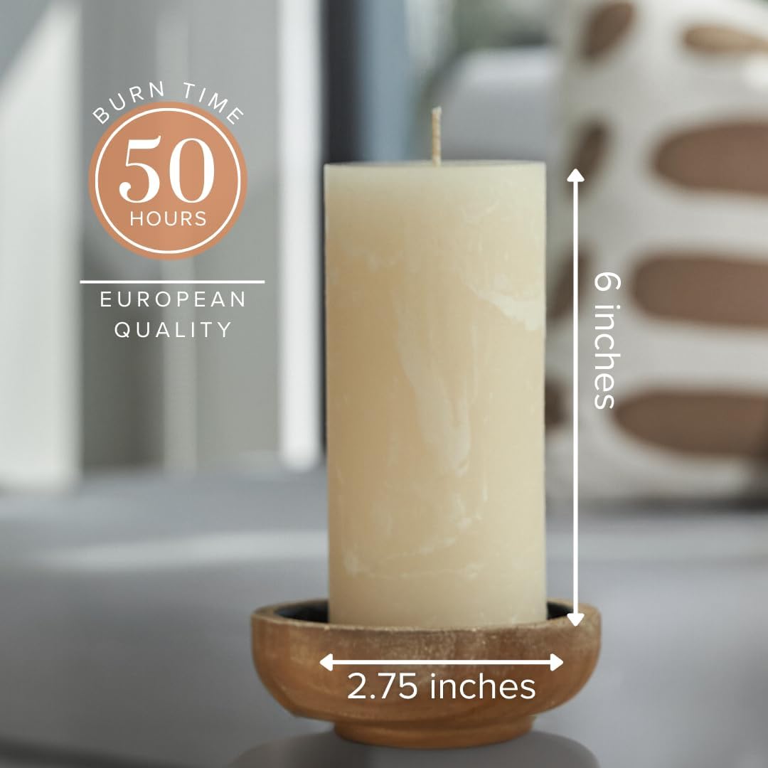 Simply Soson 3x6 in. Ivory Scented Candles Set of 3 - Eucalyptus Sage, Citrus, Rustic Lavander - Home Aromatherapy Decor