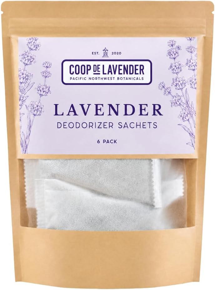 Lavender Dryer Sachets 6-Pack, Reusable Laundry Freshener, Real Lavender | Keeps laundry and linens naturally fresh with reusable lavender sachets for dryers and closets.