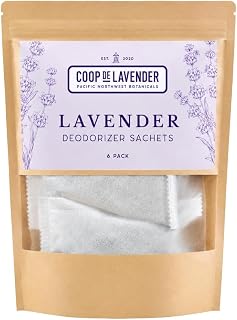 Lavender Dryer Sachets 6-Pack, Reusable Laundry Freshener, Real Lavender | Keeps laundry and linens naturally fresh with reusable lavender sachets for dryers and closets.