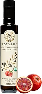 Blood Orange Olive Oil Organic - Ideal for Baking and Flavorful Dressings. Natural Blood Orange Infused Olive Oil Extra Virgin from Puglia, Italy