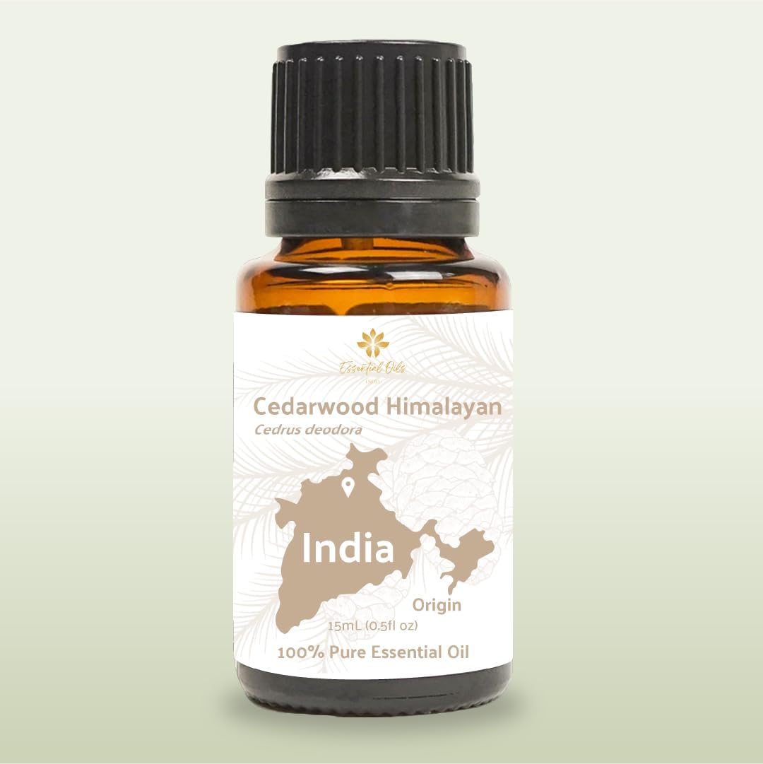 Cedarwood Essential Oil (Himalayan) - Direct from Hindustan Mint & Agro in India - Essential Oil for Diffusers and Aromatherapy | Pure Therapeutic Grade (15ml)