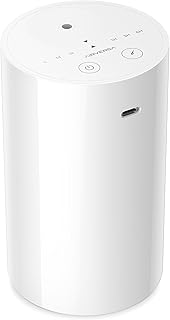 Airversa Waterless Diffuser for Essential Oil, Battery Operated Nebulizer, 0.7 Fl.Oz./ 20mL Capacity, Mini Scent Air Machine, 3 Countdown Timers & 3 Mist Levels for Home Room Car Office - AN8 White