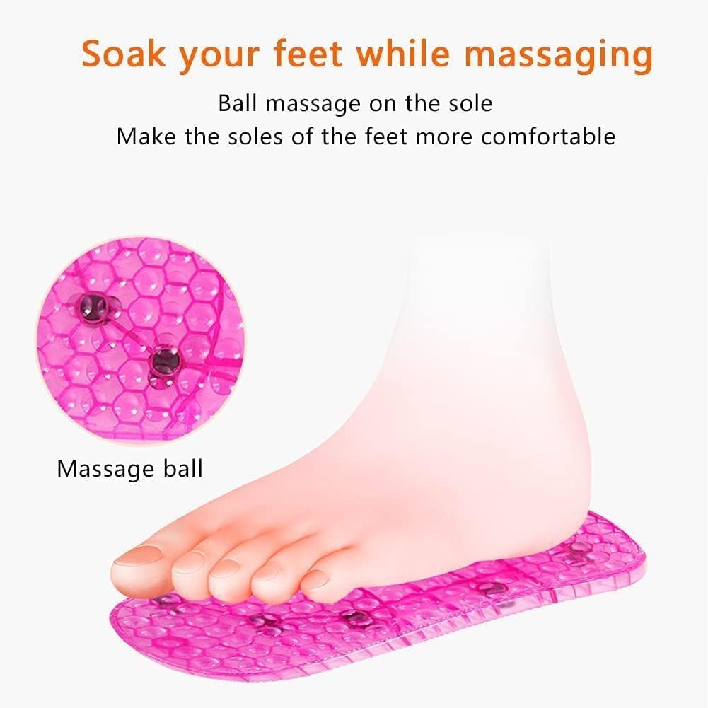 Massage Foot Bath Shoes Portable Feet Soaking Tub Feet Spa Shoes Pedicure PVC Pink Tall Foot Soaker for Foot Massage Releax Yourself As A Gift for Your Family Friends