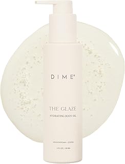 DIME Beauty Glaze Body Oil - Fast-Absorbing Non-Greasy Dry Body Oil with Argan, Jojoba and Rosehip Oil for All Over Body Glow, Hydrating Skin Oil, Vegan, Cruelty-Free, 4 oz / 120 ml