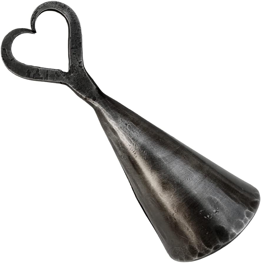 Hand Forged Heart Shape Metal Candle Snuffer - Wrought Iron Handmade Classic Look Black Antique Finish by Living Ideas