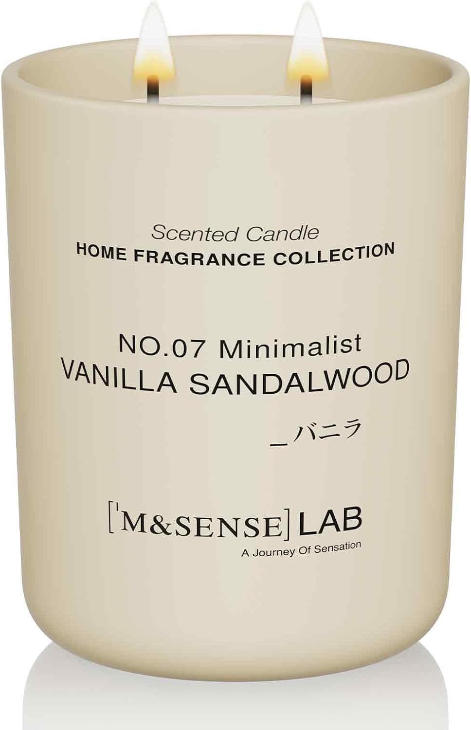 M&SENSE Natural Soy Large Candle| Vanilla Sandalwood | 16.6 oz, 95H Burn | Mini Spring Scented Candles for Relaxation, Meditation, Home Décor | for Bedroom, Office, Party