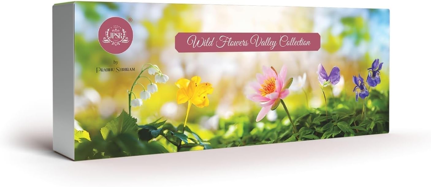 Exotic Collection Collection100% Organic Low Smoke Luxury Incense Sticks – Set of 5 (Wild Flower Valley Collection) BY RAMALAYA