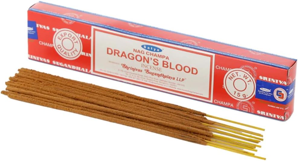 Satya Sai Baba Nag Champa Dragon's Blood Incense Sticks Agarbatti Packs of 1, 15 Grams | Export Quality