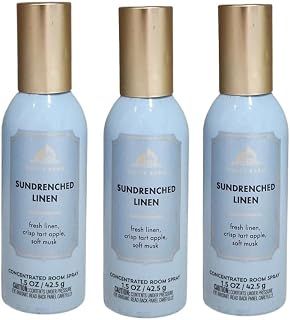 Bath and Body Works Concentrated Room Spray 1.5 oz each - Pack of 3 - Packaging May Vary (Sundrenched Linen)