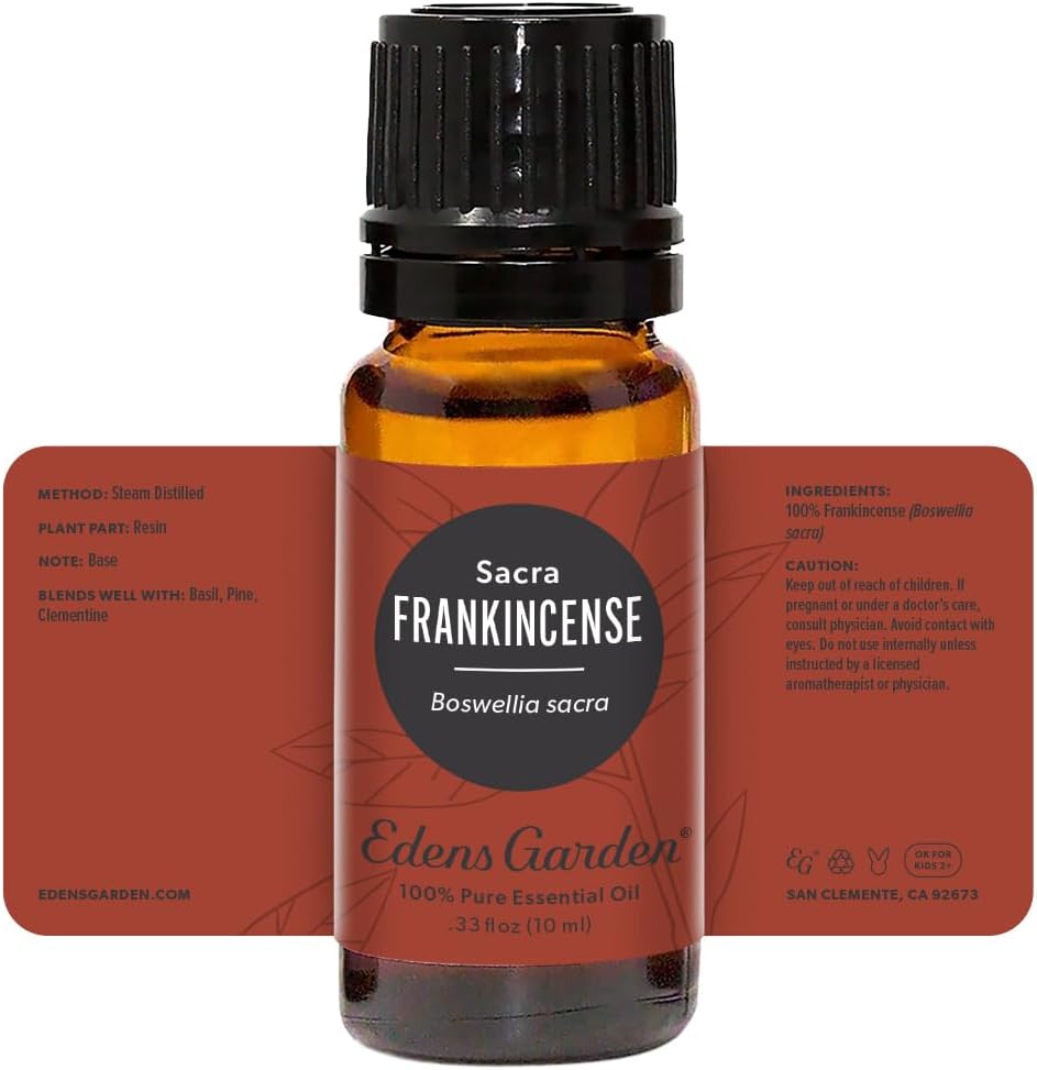 Edens Garden Frankincense- Sacra Essential Oil- 100% Pure Premium Grade, Undiluted, Natural, Therapeutic, Aromatherapy, The Best for Diffuser, Skin, Humidifiers, Kid Safe 10 ml (.33 fl oz)