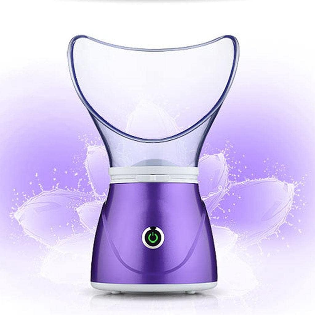 Facial Steamer Steam Inhaler Face Vacuum Tools Sauna Cone Non Slip Base Material Suitable for Home Spa, Purple