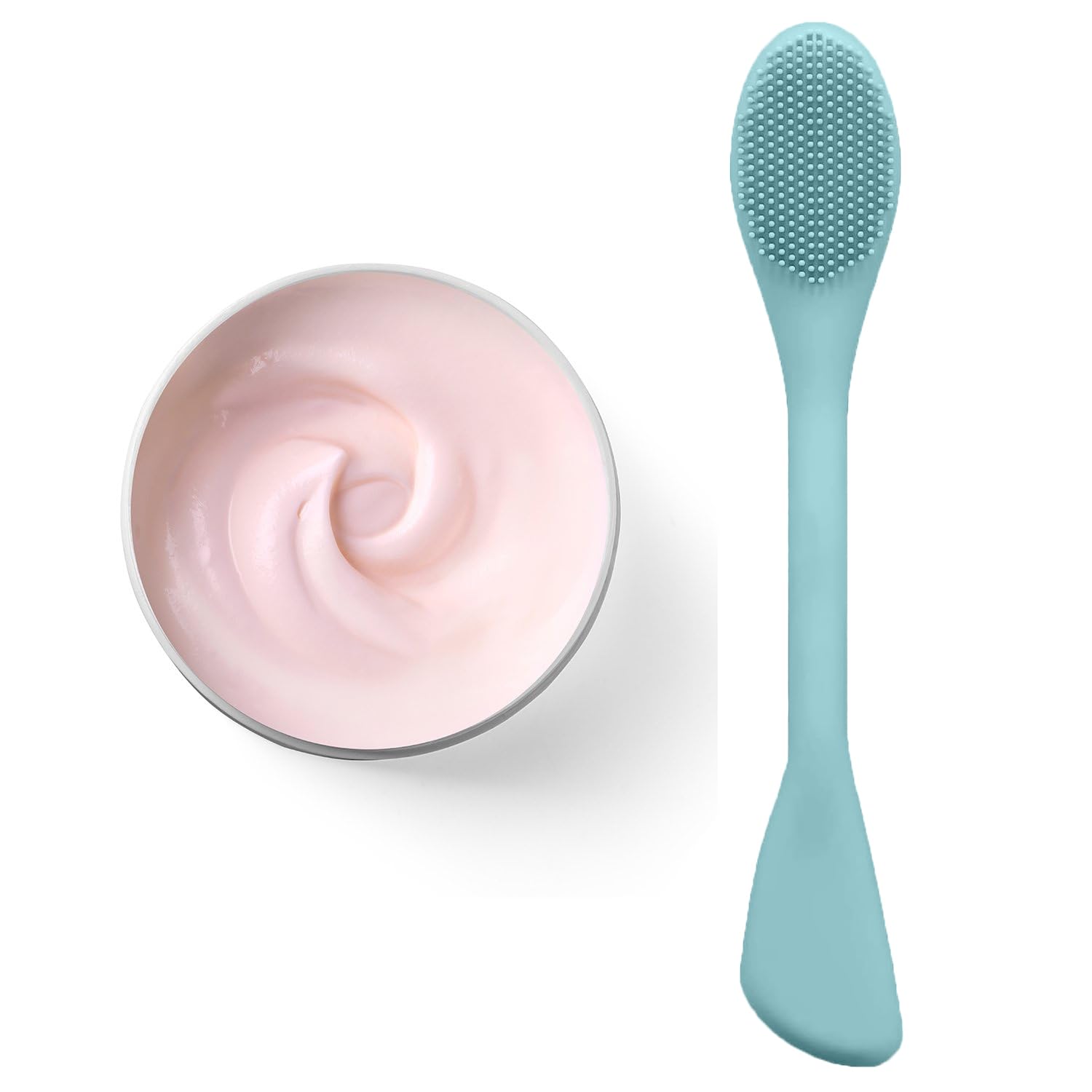 RamPula Facial Cleansing Brush, 2 in 1 Silicone Face Mask Brush & Face Scrubber, For Exfoliating, Massaging, Remove Blackheads, Makeup Skincare Removal, Applicator for Mud, Clay, Body Lotion, DIY Mask