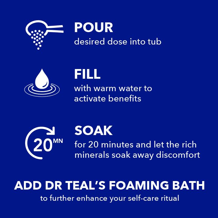 Dr Teal's Pure Epsom Salt, Relax & Relief with Eucalyptus and Spearmint, 3 lb (Pack of 4)