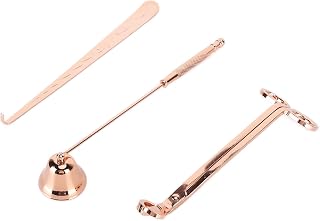 3PCS Candle Accessory Set,3 in 1 Candle Care Kit,Candle Wick Trimmer Cutter,Snuffer Extinguisher Wick Dipper Supplies for Candle Lover (Rose Gold)