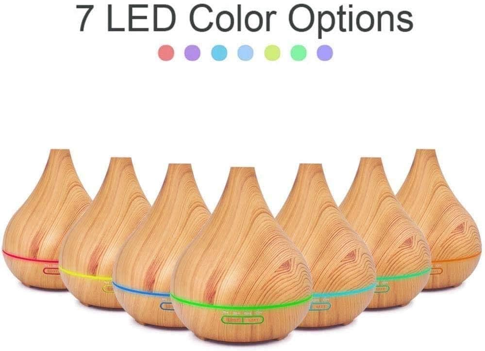 Wood Grain 400ml Essential Oil Diffuser, Ultrasonic Humidifier, Aromatherapy Diffusers with Waterless Auto-Off, for Bedroom/Office/Yoga Room